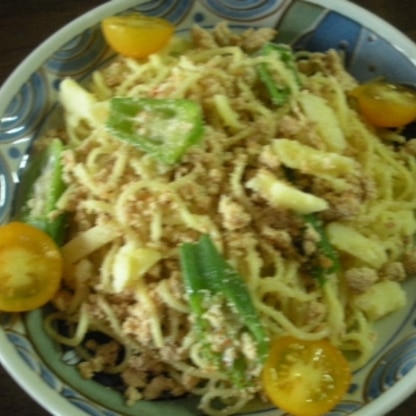 明太子がなくて、たらこで作ってみました。
ねばねば系の冷製パスタはたらこがよくからんで、おいしいですね。
ぜひ、また作りたいと思います。
ごちそうさまでした♪